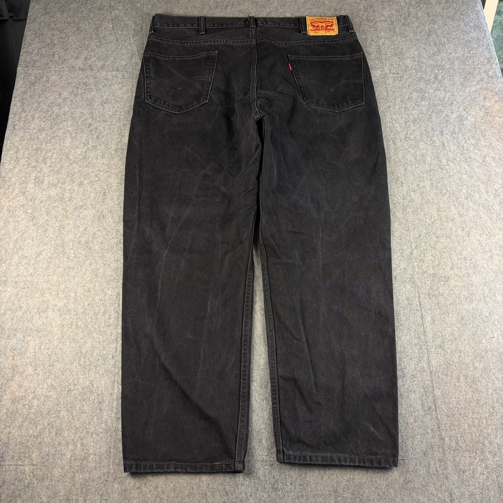 Levi's 550 Relaxed Fit Tapered Leg Jeans Mens 40x30 ACTUAL Black Denim Loose